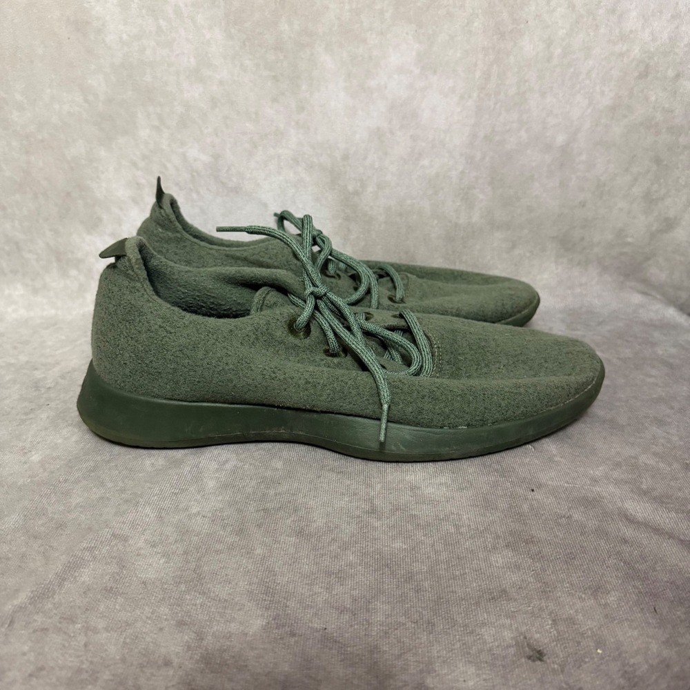 Allbirds Wool Runner Mens Size 13 Olive Green Merino Wool Sneakers Lace Up Shoes